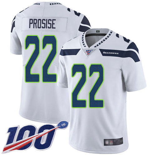 Seattle Seahawks Limited White Men C. J. Prosise Road Jersey NFL Football 22 100th Season Vapor Untouchable